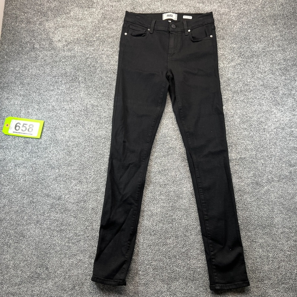 PAIGE Verdugo Jeans Womens 27 Black Denim Stretch Ultra Skinny Leg Streetwear